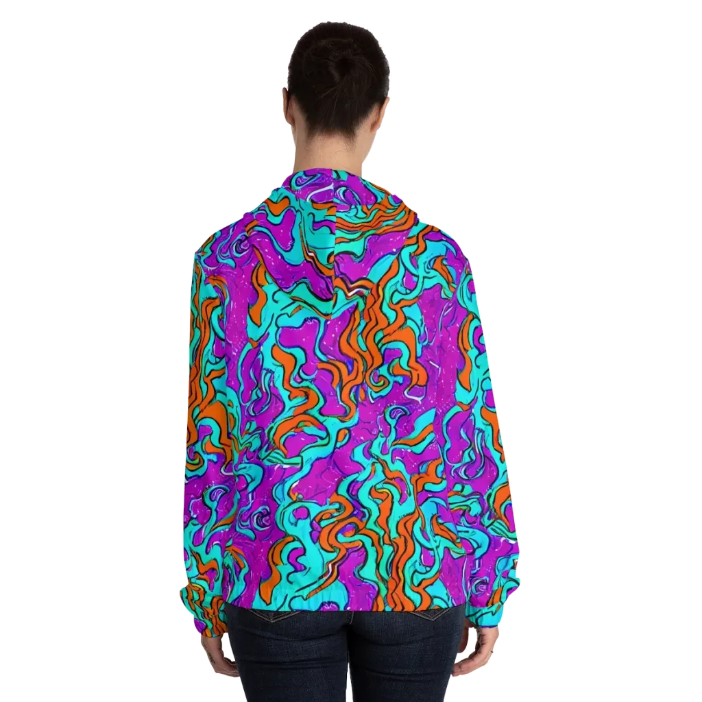 Psychic Ribbons on Women's Full-Zip Hoodie — Back On Person