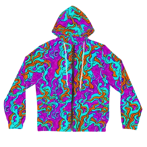 Psychic Ribbons on a Women's Full-Zip Hoodie