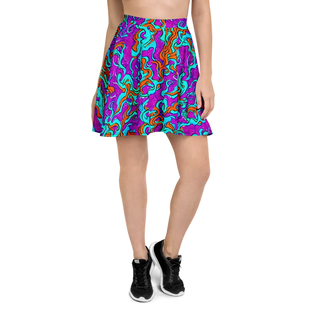 Psychic Ribbons on Skater Skirt — Front