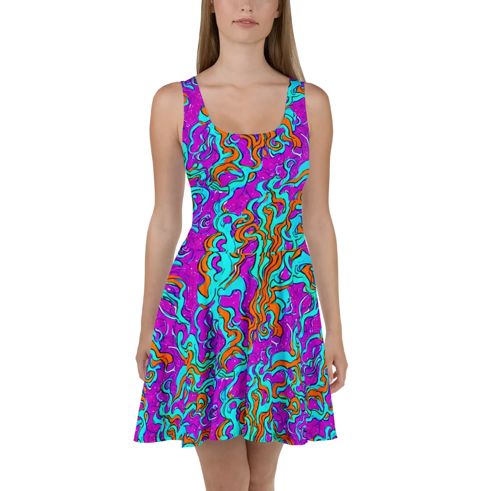 Psychic Ribbons on Skater Dress — Front