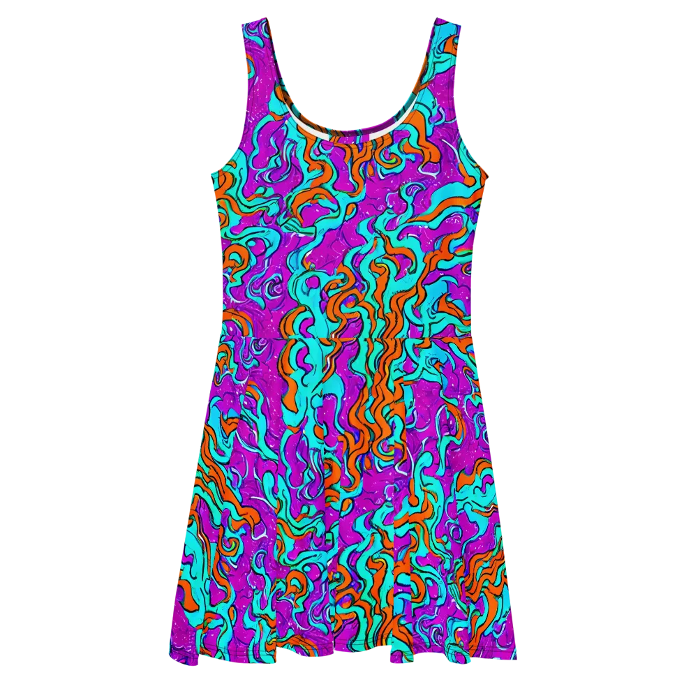 Psychic Ribbons on Skater Dress — Front