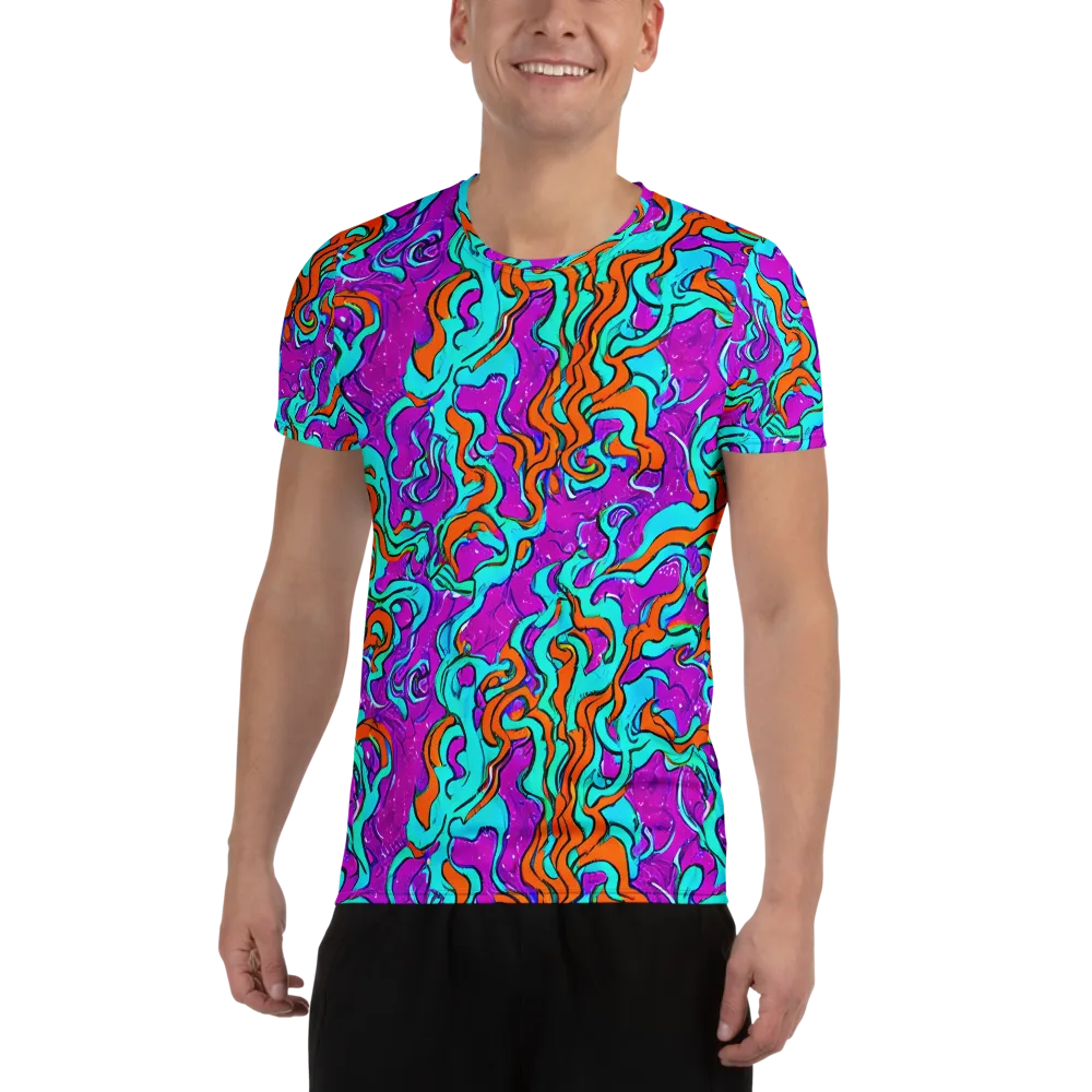 Psychic Ribbons on Men's Athletic T-Shirt — Front