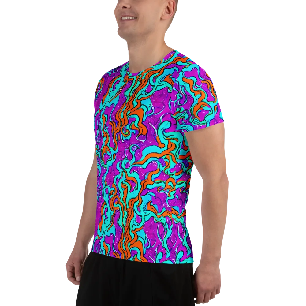 Psychic Ribbons on Men's Athletic T-Shirt — Left