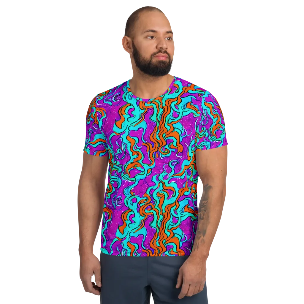 Psychic Ribbons on Men's Athletic T-Shirt — Front