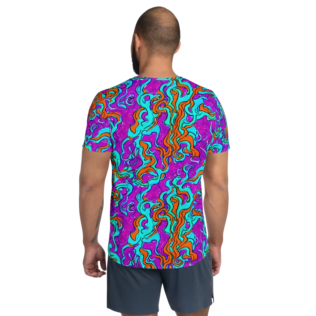 Psychic Ribbons on Men's Athletic T-Shirt — Back