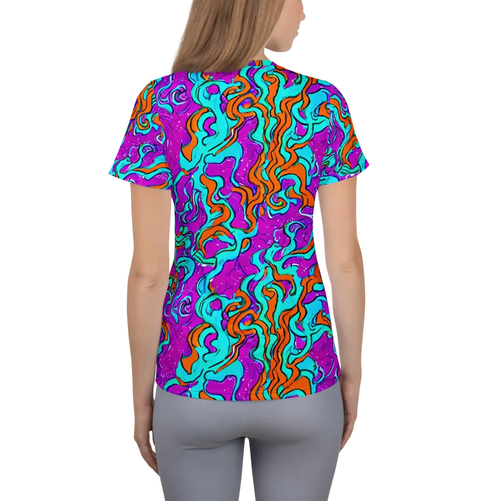 Psychic Ribbons on Women's Athletic T-Shirt — Back