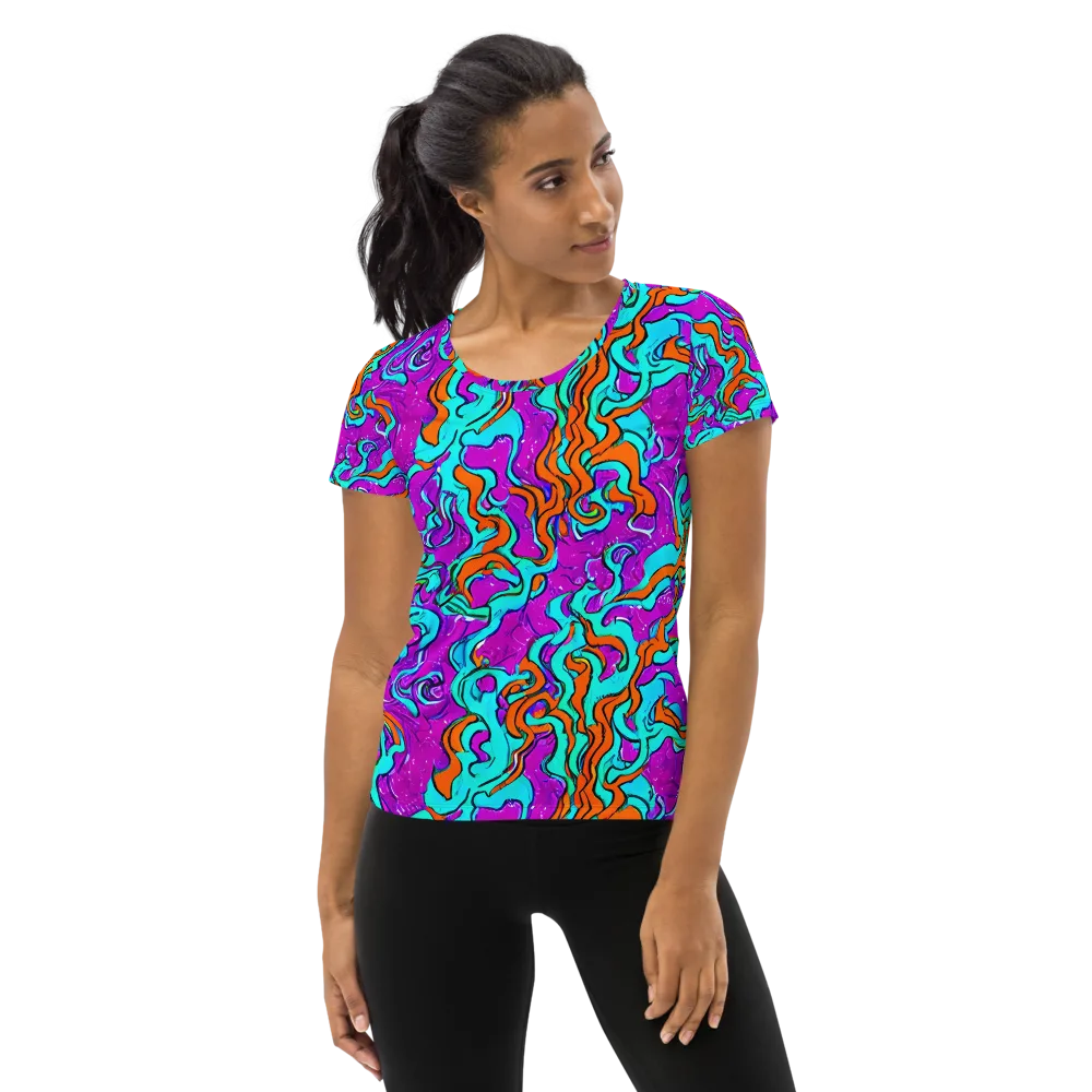 Psychic Ribbons on Women's Athletic T-Shirt — Front