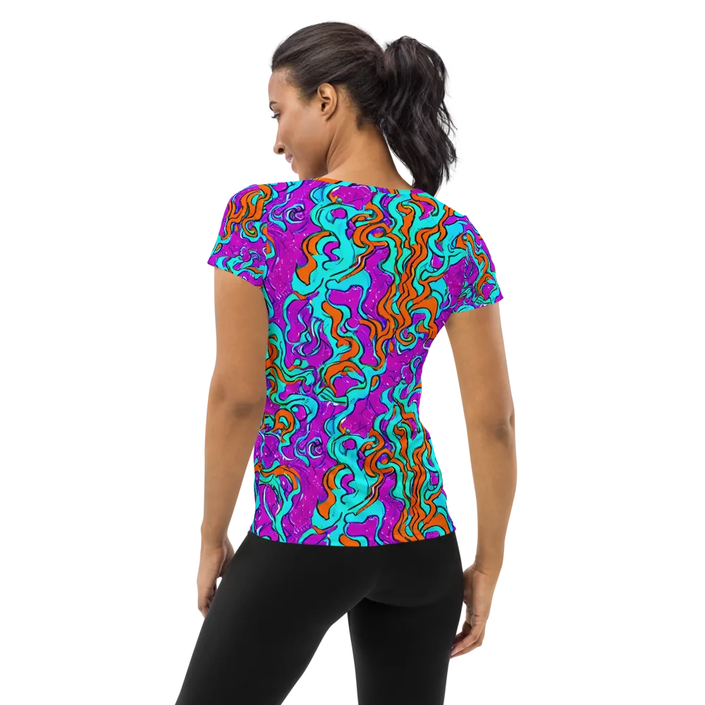 Psychic Ribbons on Women's Athletic T-Shirt — Back