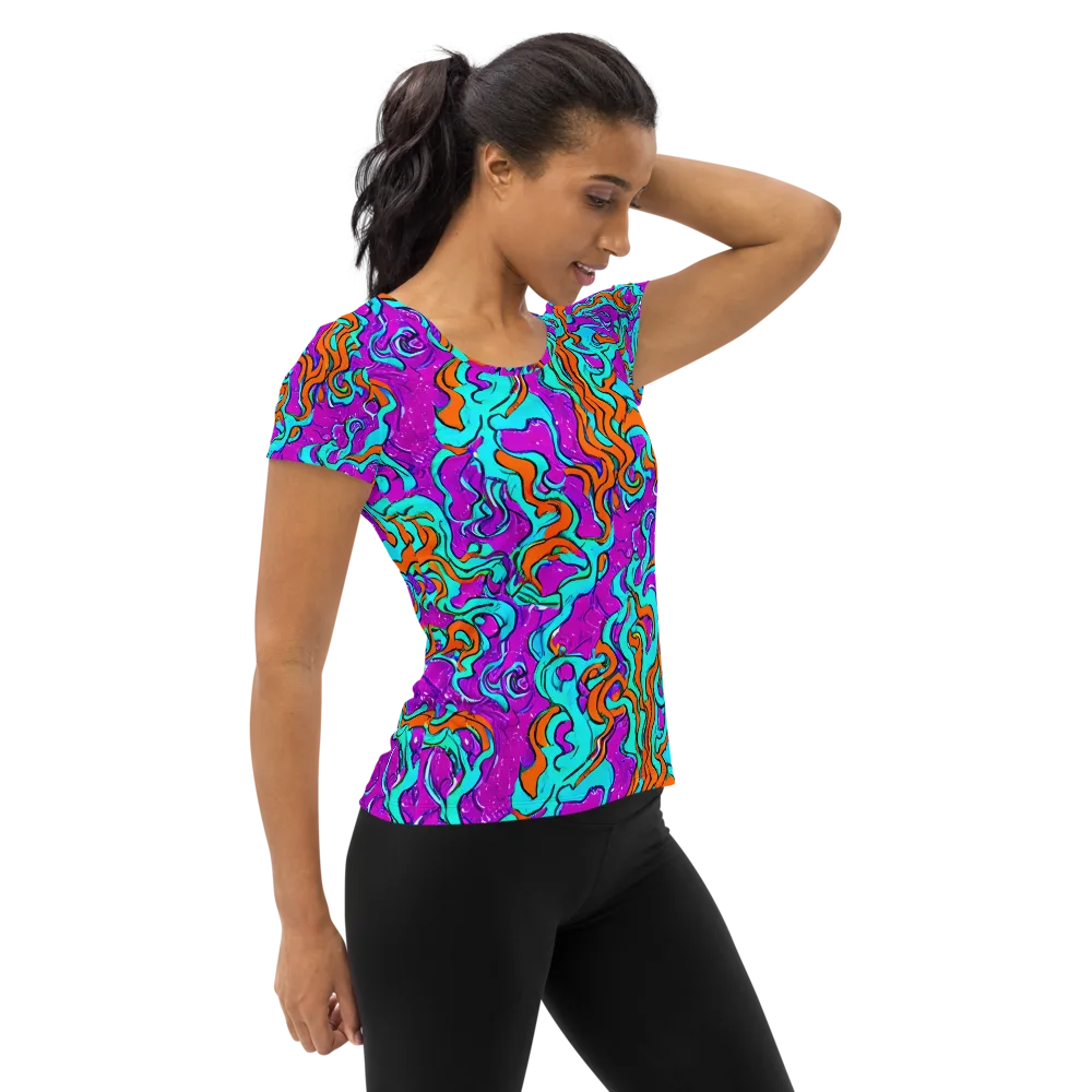 Psychic Ribbons on Women's Athletic T-Shirt — Right