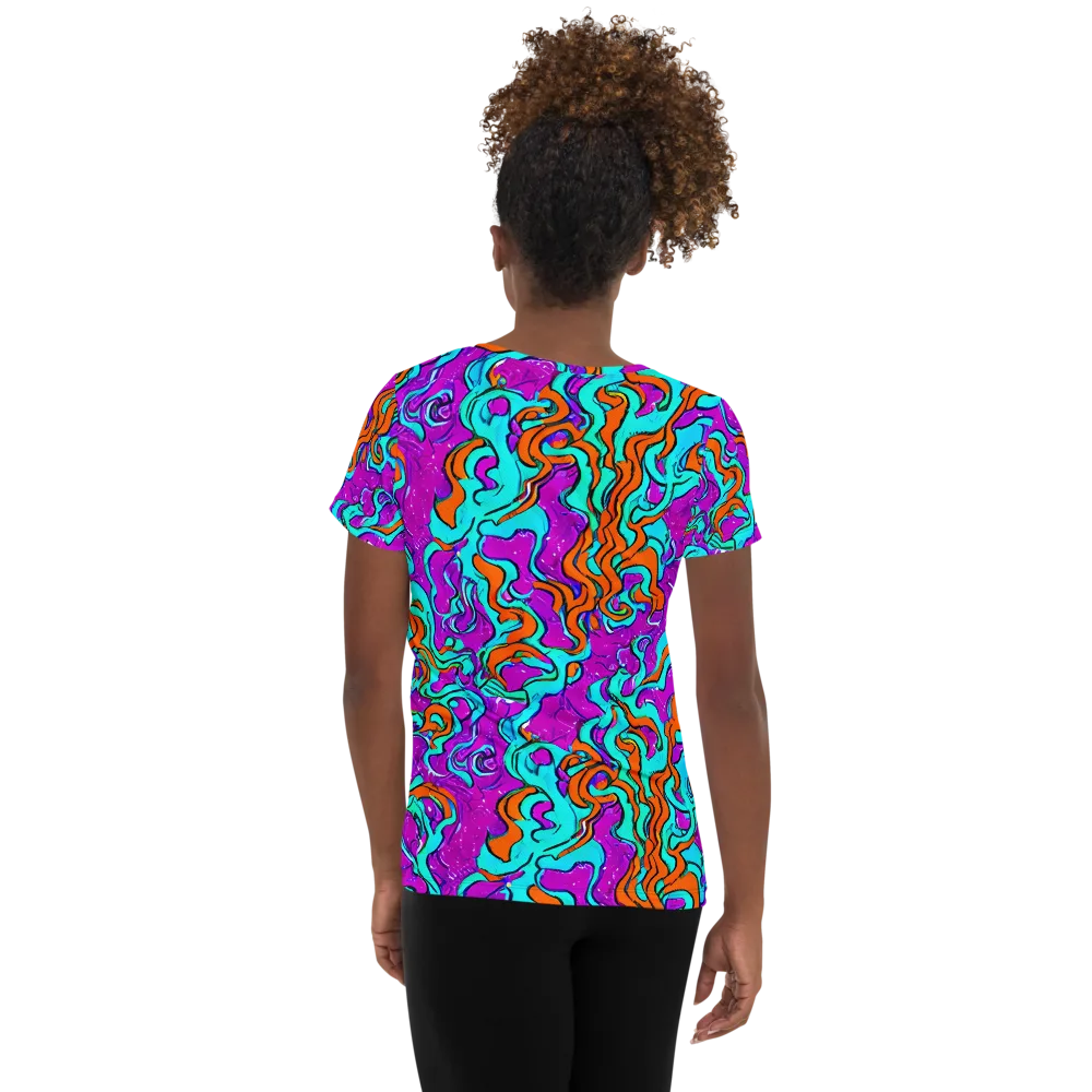 Psychic Ribbons on Women's Athletic T-Shirt — Back