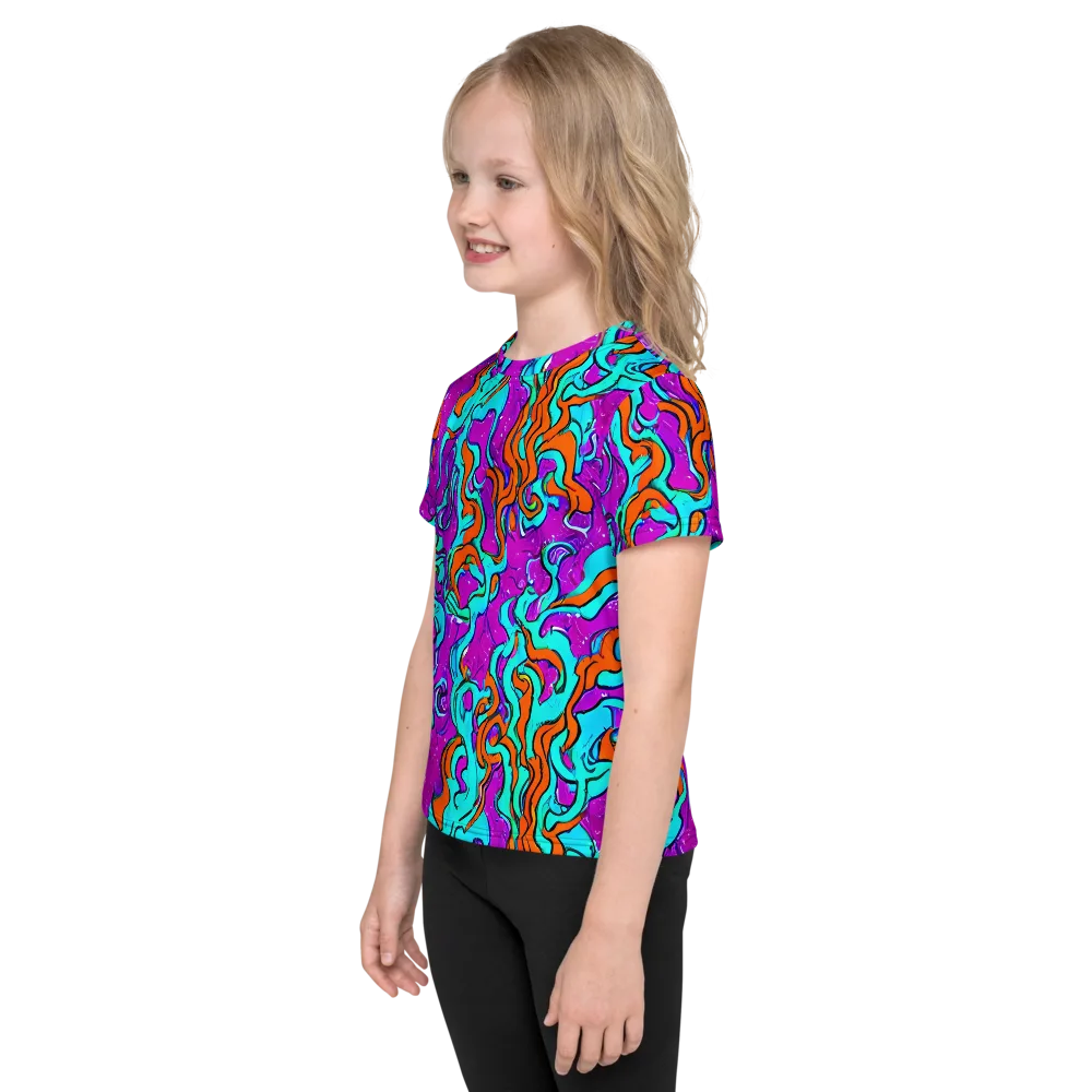 Psychic Ribbons on Kids Crew Neck T-Shirt — Left