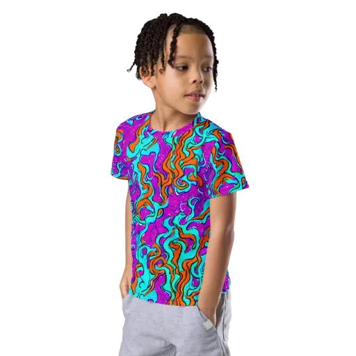 Psychic Ribbons on a Kids Crew Neck T-Shirt