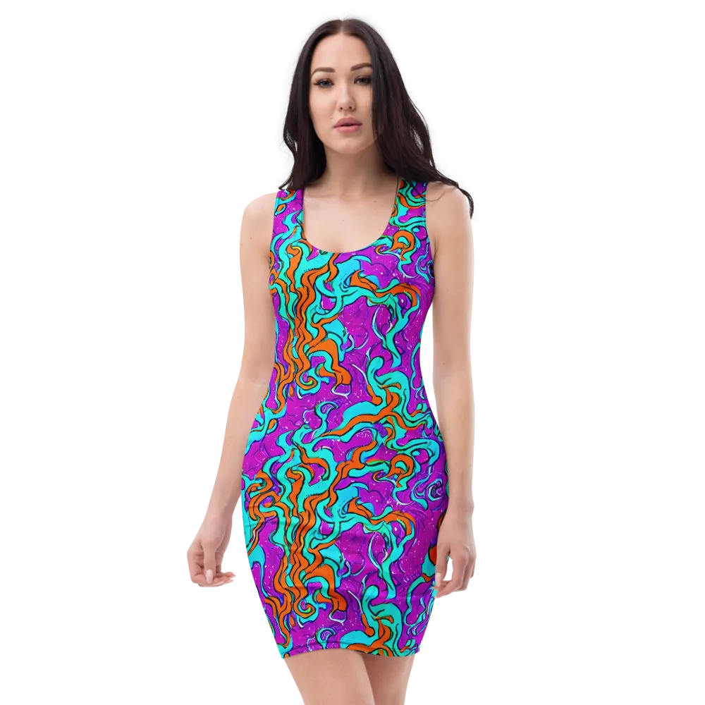 Psychic Ribbons on Bodycon Dress — Front