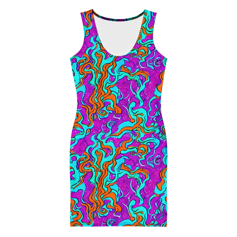 Psychic Ribbons on Bodycon Dress — Front