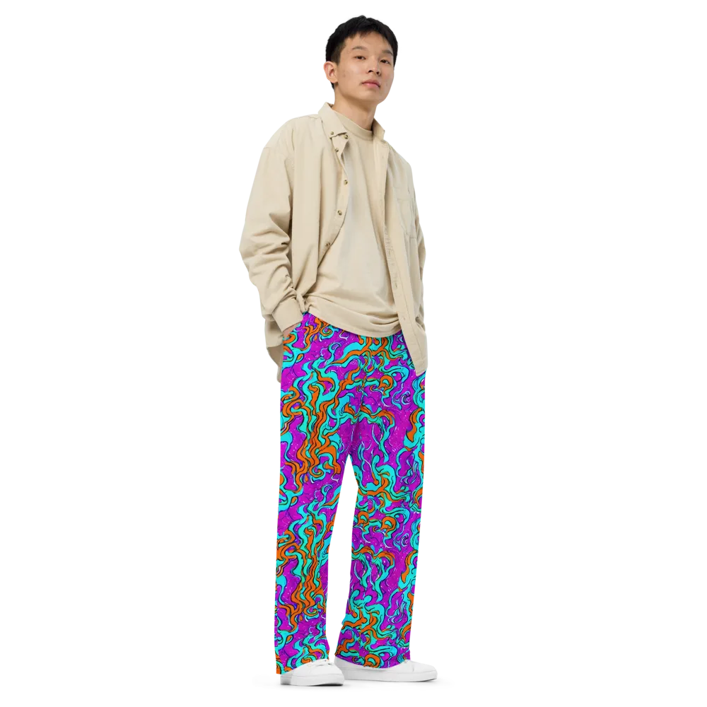 Psychic Ribbons on Wide-Leg Pants — Right Front