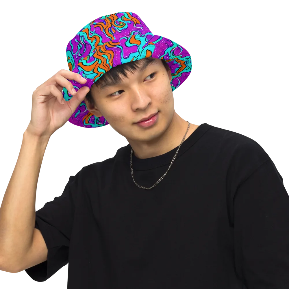 Psychic Ribbons on Reversible Bucket Hat — Front Inside