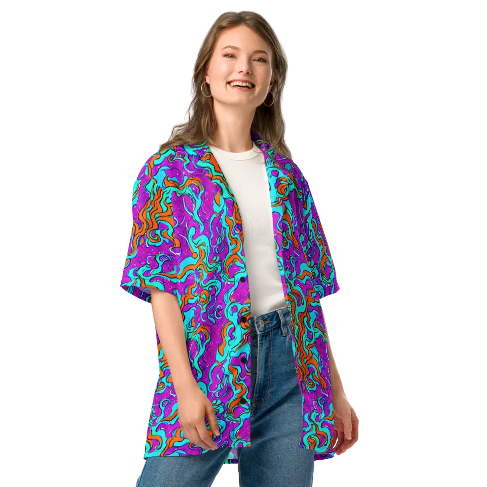Psychic Ribbons on Button Shirt — Front
