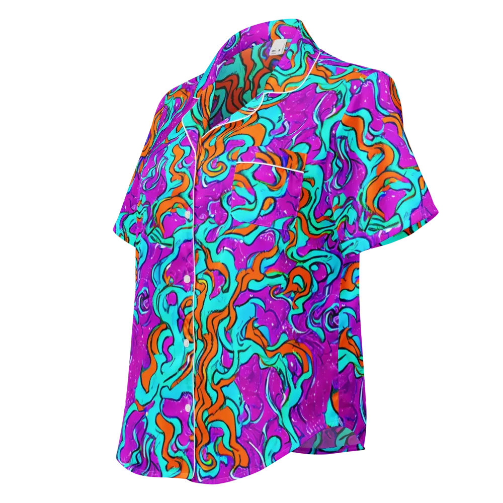 Psychic Ribbons on Women's Short Sleeve Pajama Top — Left Front