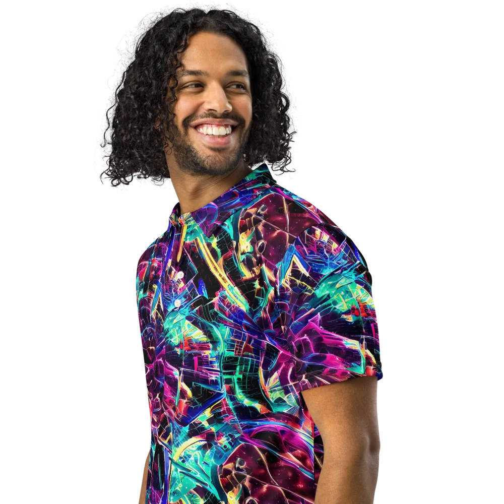 Plasma Pulse on Men's Slim Fit Polo Shirt — Left Front