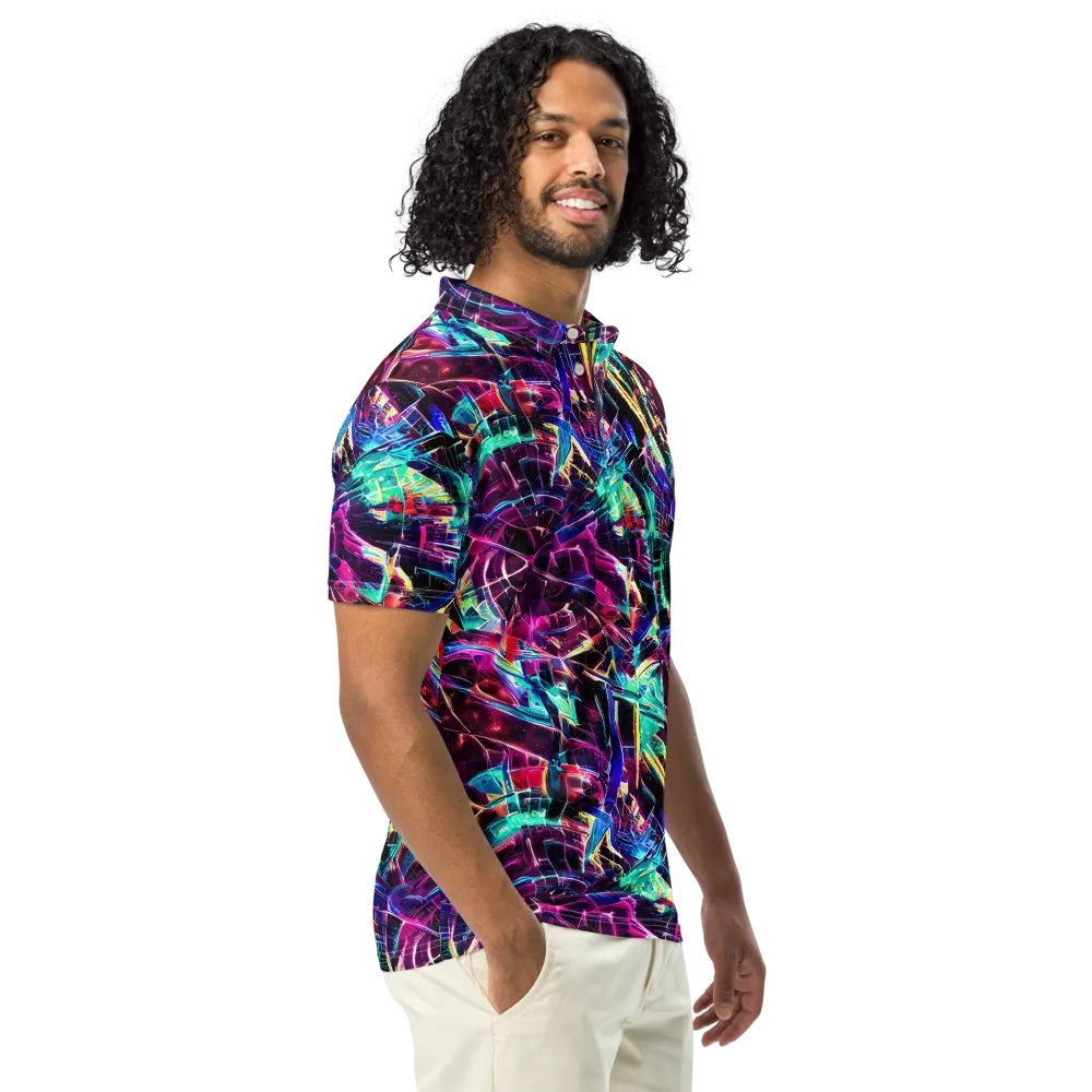 Plasma Pulse on Men's Slim Fit Polo Shirt — Right Front