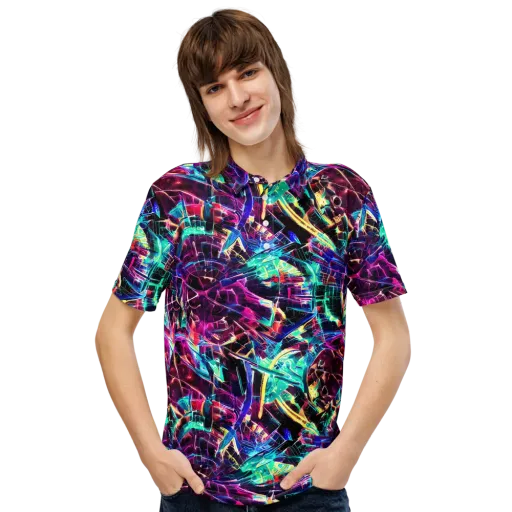 Plasma Pulse on a Men's Slim Fit Polo Shirt