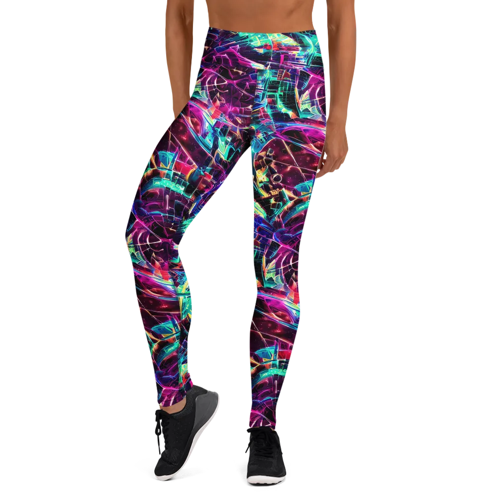 Plasma Pulse on Yoga Leggings — Front