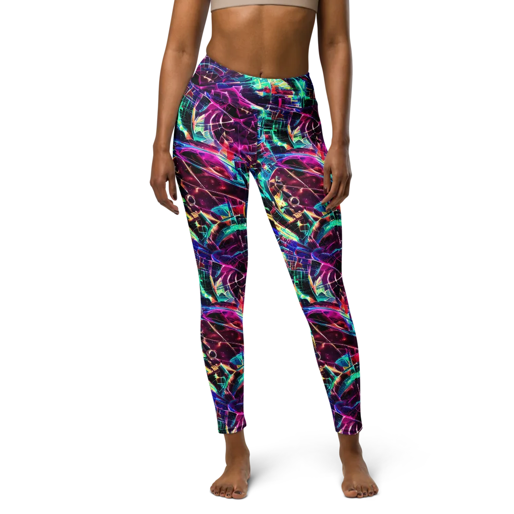 Plasma Pulse on Yoga Leggings — Front