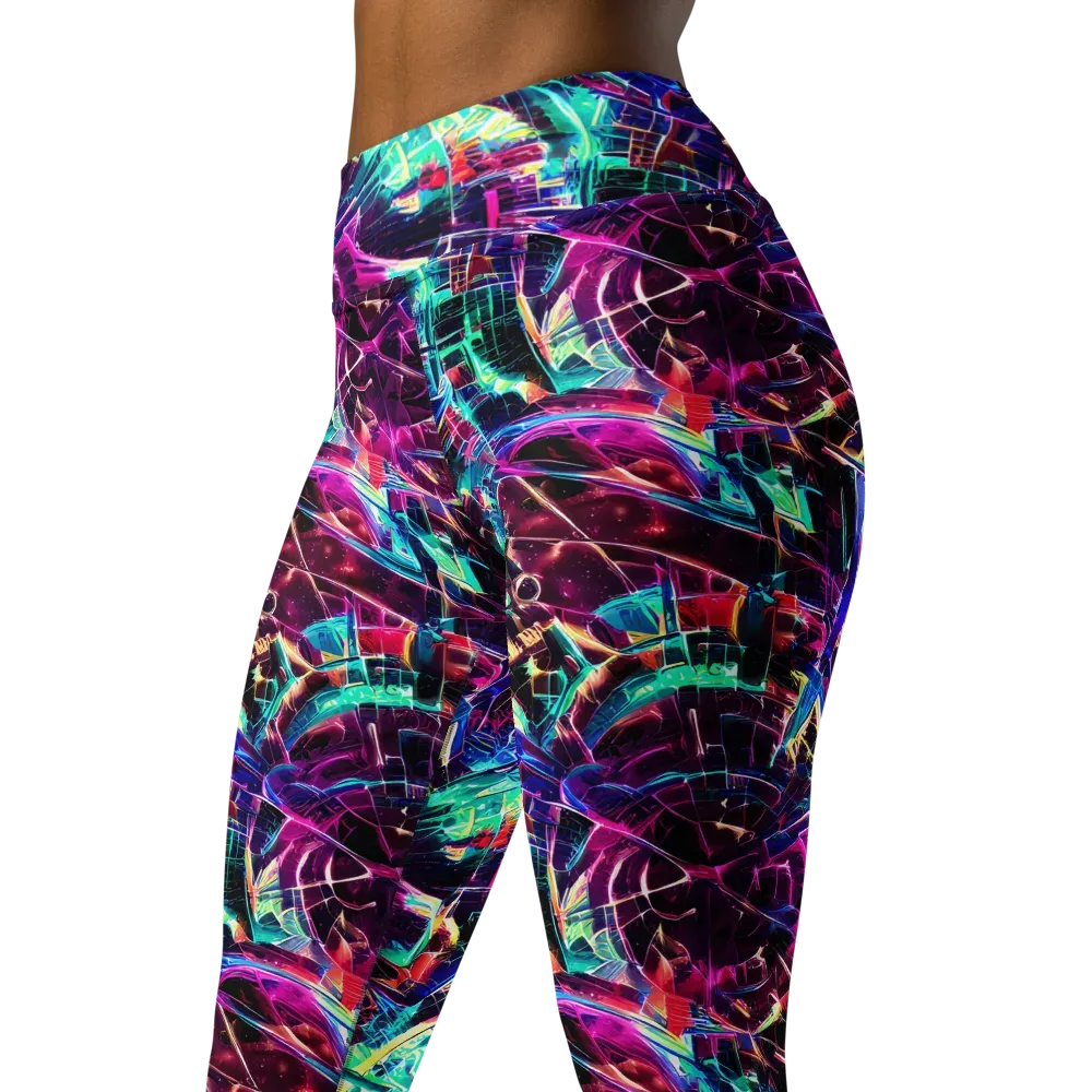 Plasma Pulse on Yoga Leggings — Left Front