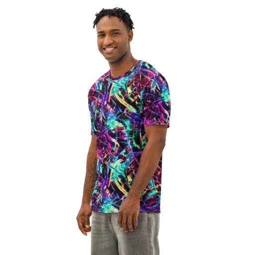 Plasma Pulse on a Men's Cotton Crew Neck T-Shirt