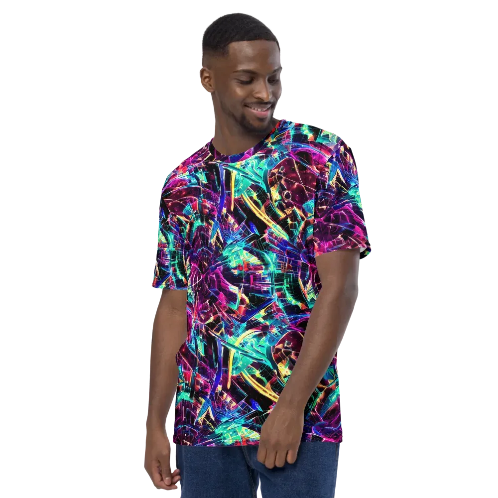 Plasma Pulse on Men's Crew Neck T-Shirt — Left