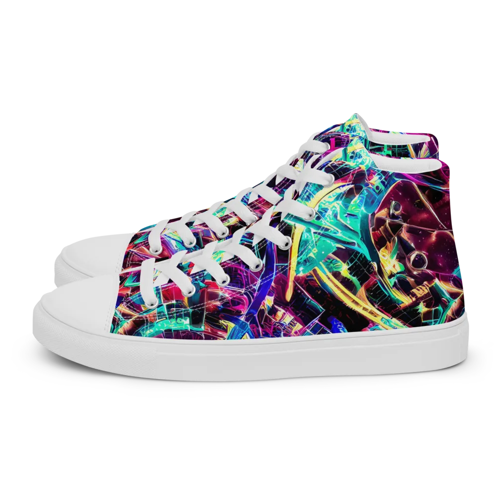 Plasma Pulse on Men's High Top Canvas Shoes — Left