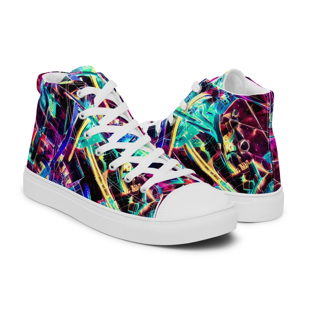 Plasma Pulse on Men's High Top Canvas Shoes — Right