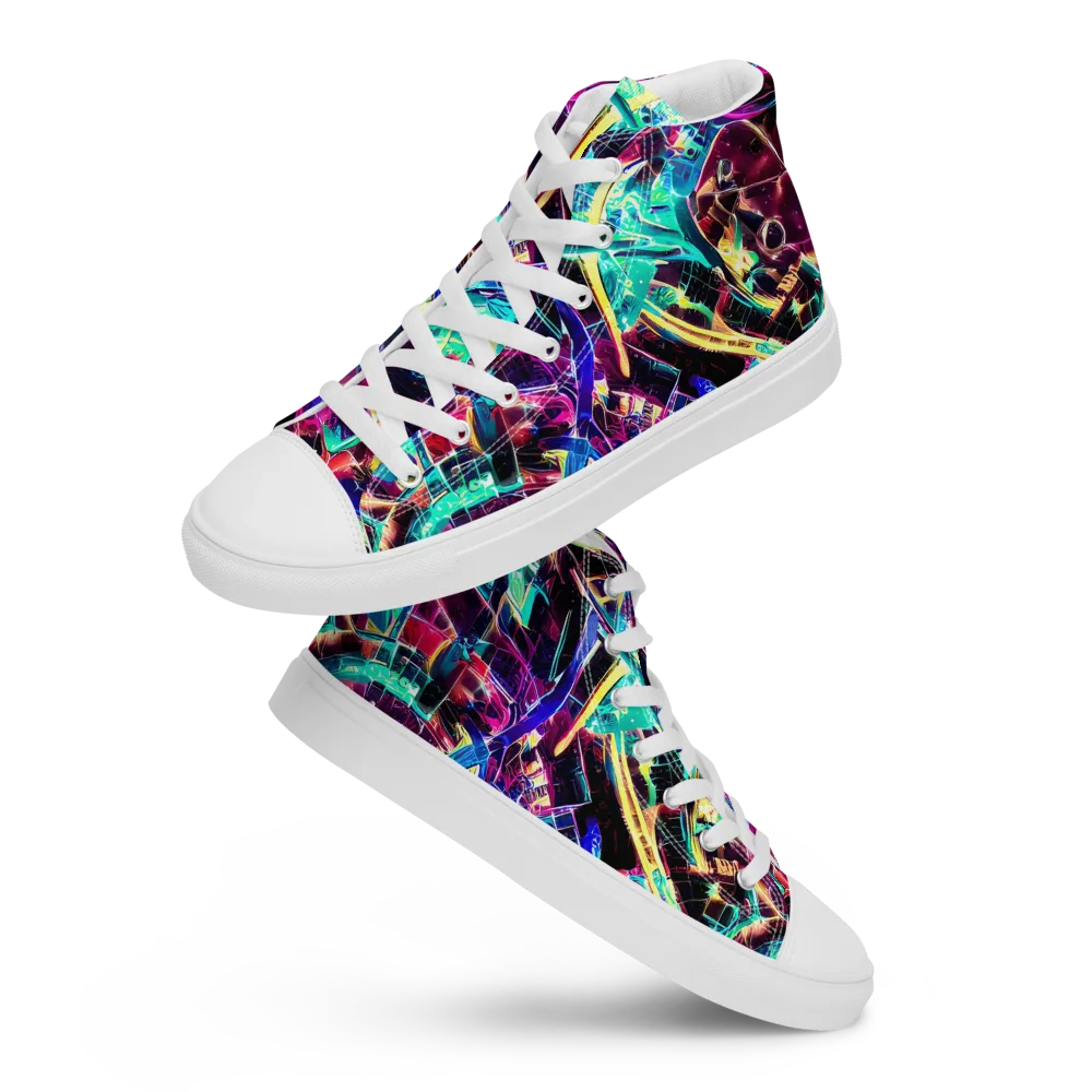 Plasma Pulse on Men's High Top Canvas Shoes — Front