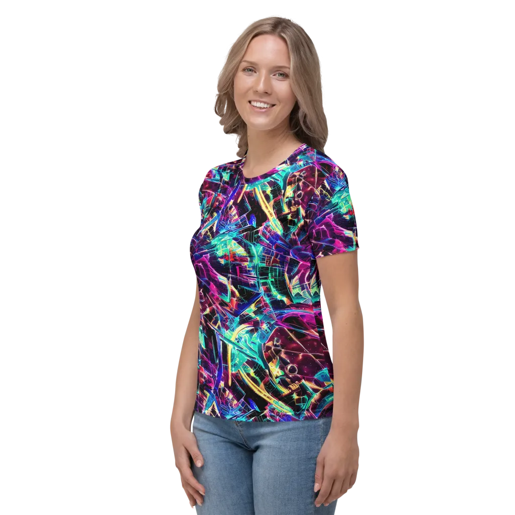 Plasma Pulse on Women's Crew Neck T-Shirt — Left