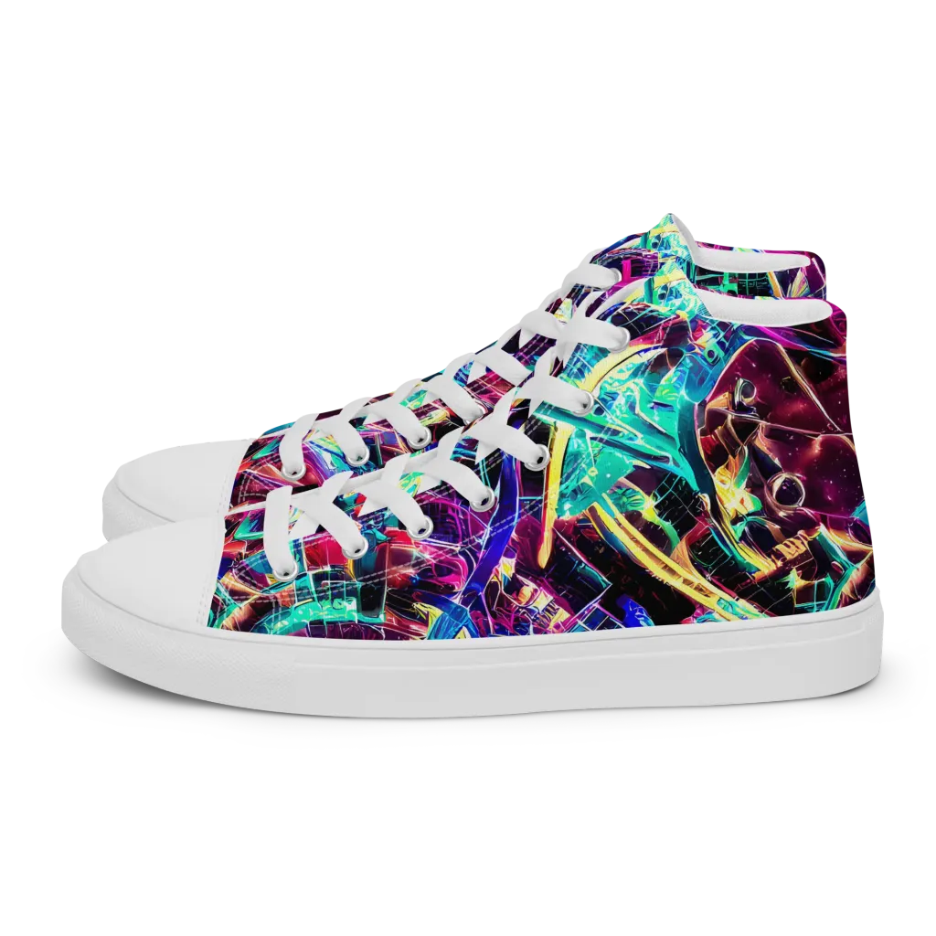 Plasma Pulse on Women's High Top Canvas Shoes — Left