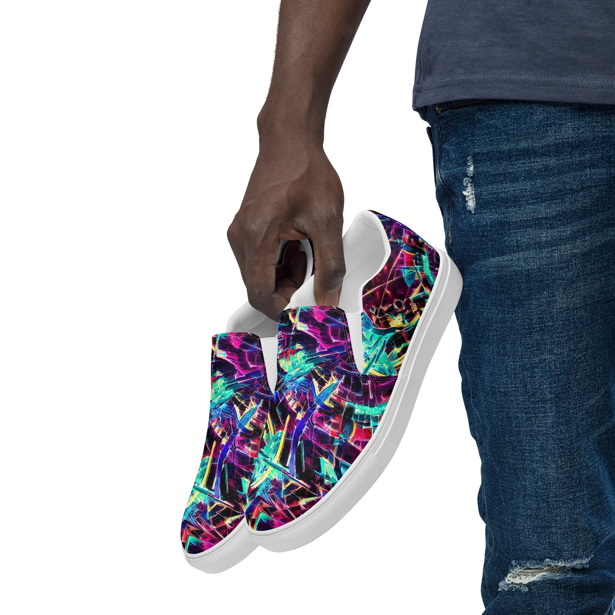Plasma Pulse on Men's Slip-On Canvas Shoes — Left Front