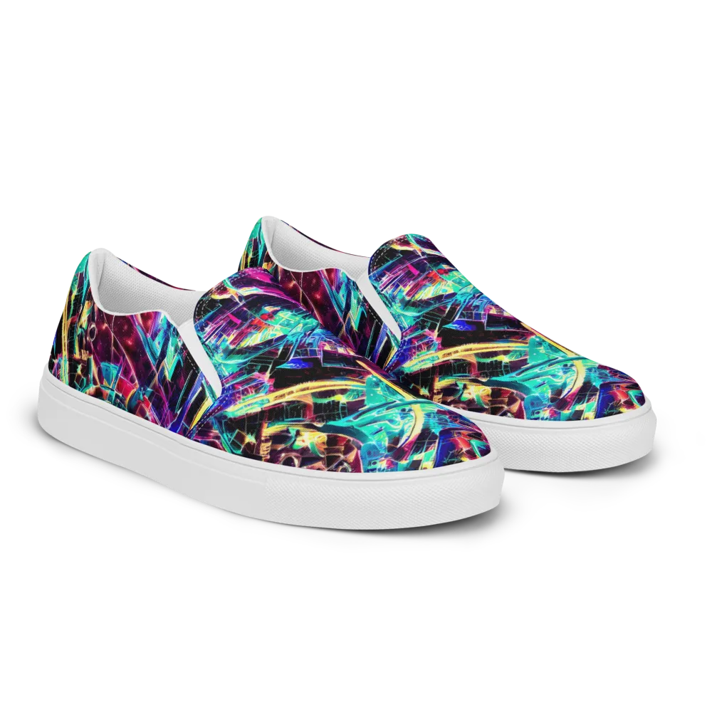 Plasma Pulse on Women's Slip-On Canvas Shoes — Right Front