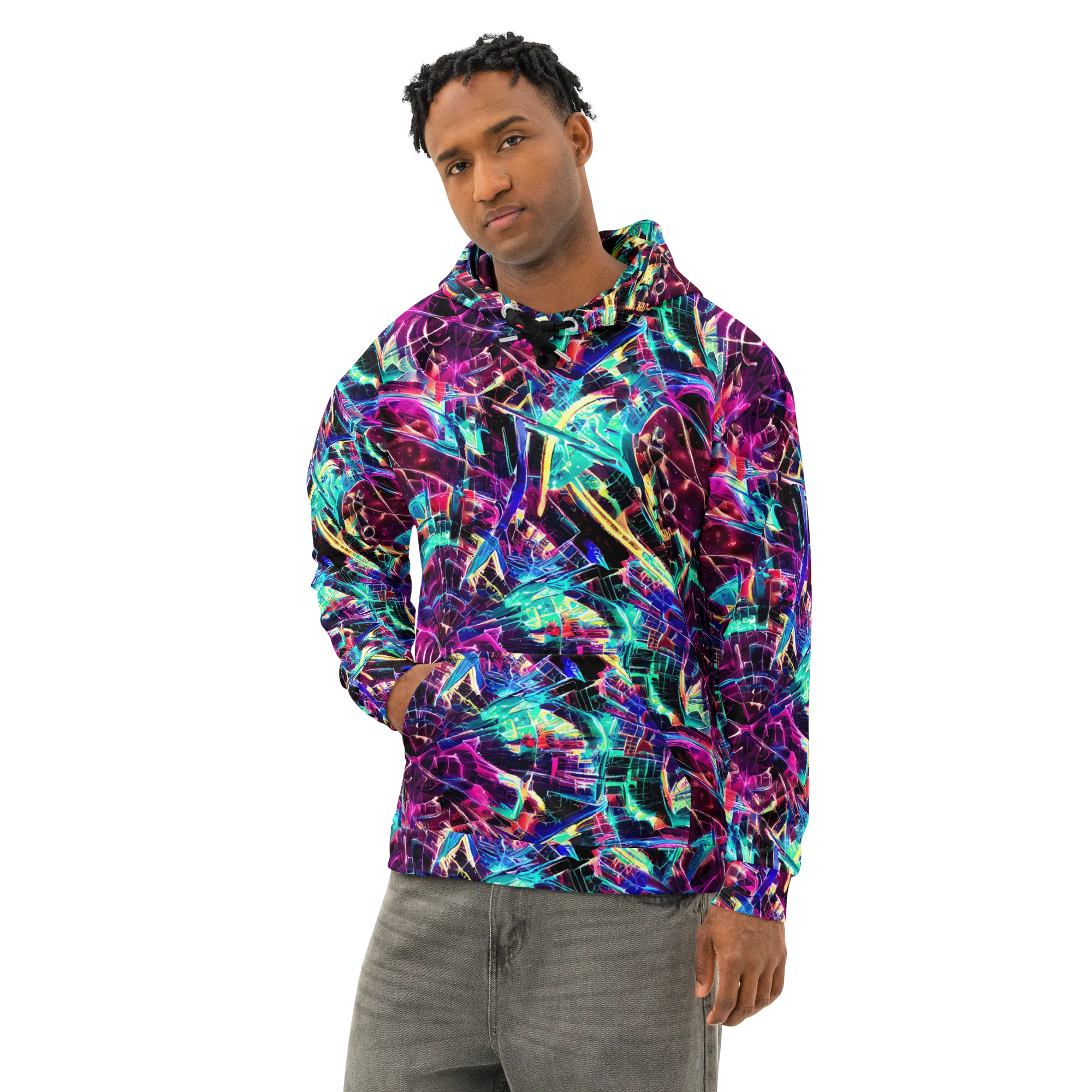 Plasma Pulse on Cotton Hoodie — Left Front