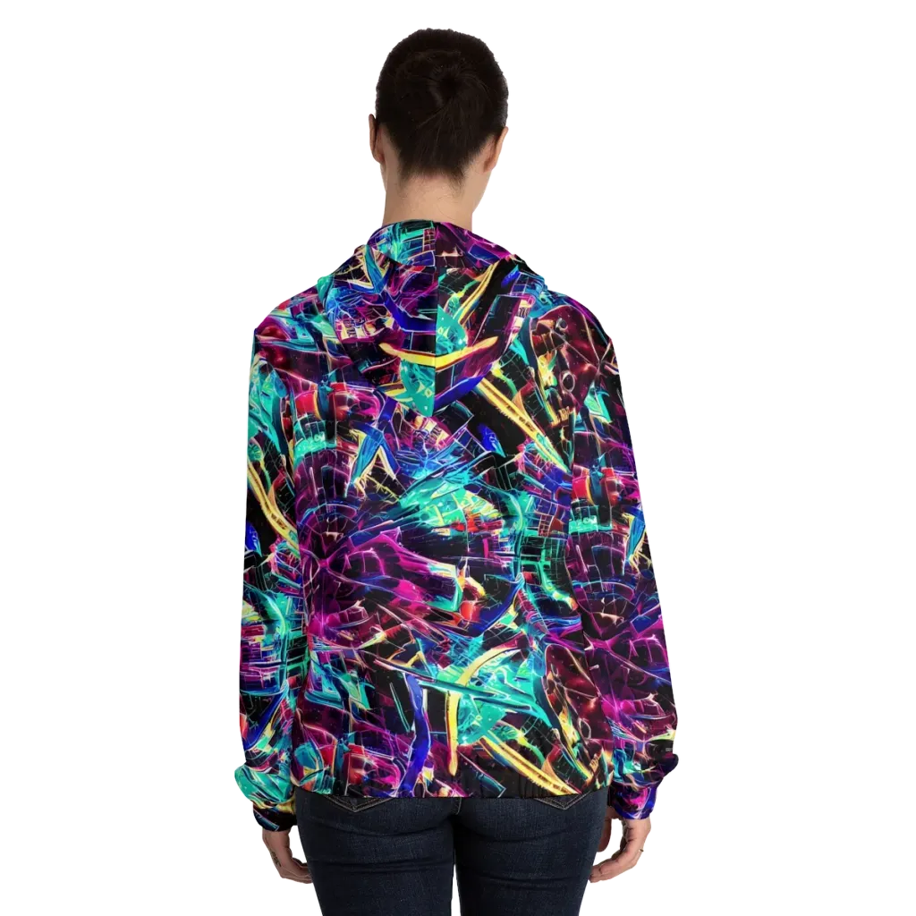 Plasma Pulse on Women's Full-Zip Hoodie — Back On Person