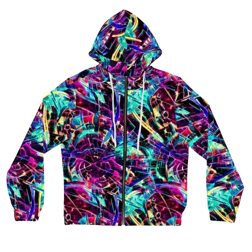 Plasma Pulse on a Women's Full-Zip Hoodie