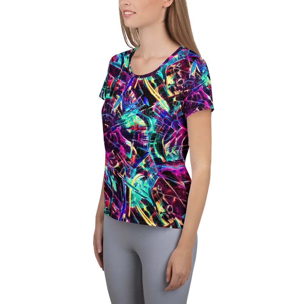 Plasma Pulse on Women's Athletic T-Shirt — Left
