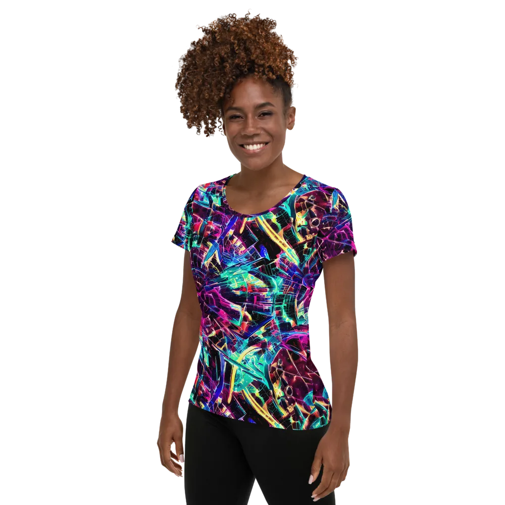 Plasma Pulse on Women's Athletic T-Shirt — Left