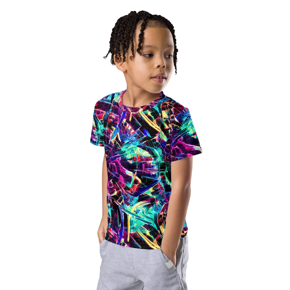 Plasma Pulse on Kids Crew Neck T-Shirt — Left Front