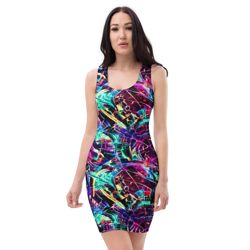 Plasma Pulse on Bodycon Dress — Front