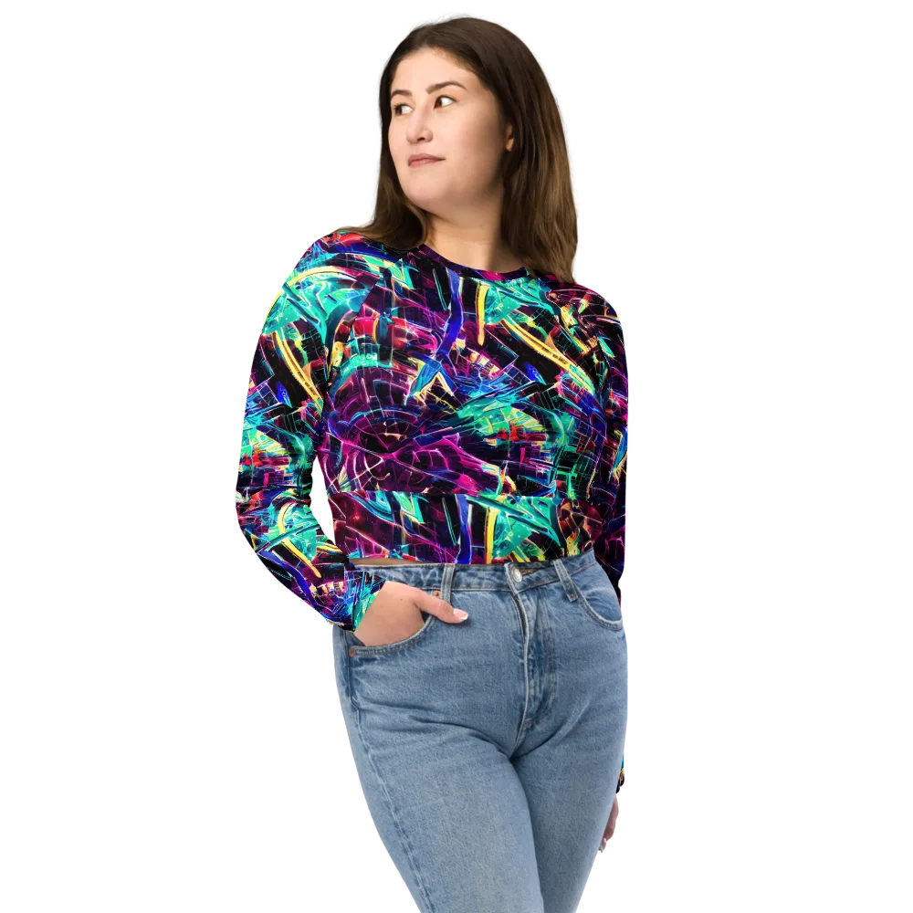 Plasma Pulse on Long Sleeve Crop Top — Front