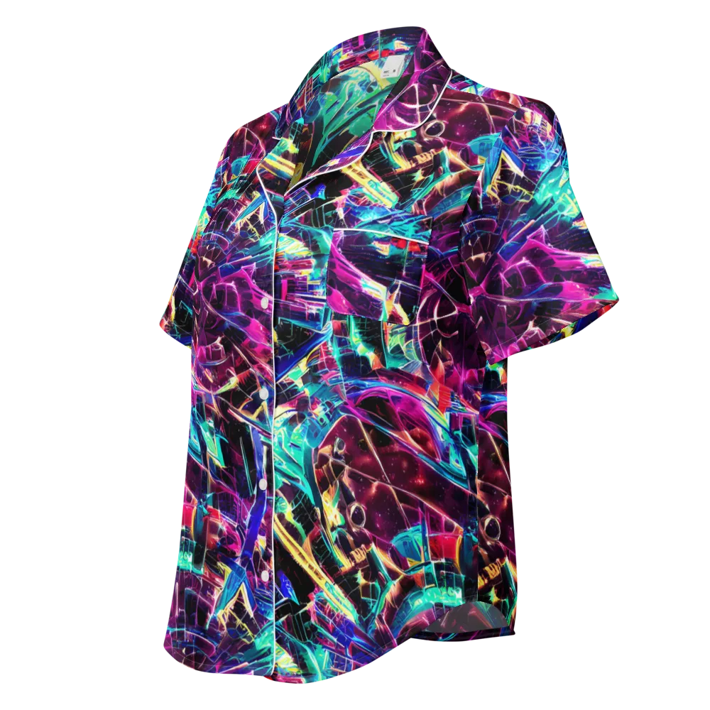 Plasma Pulse on Women's Short Sleeve Pajama Top — Left Front