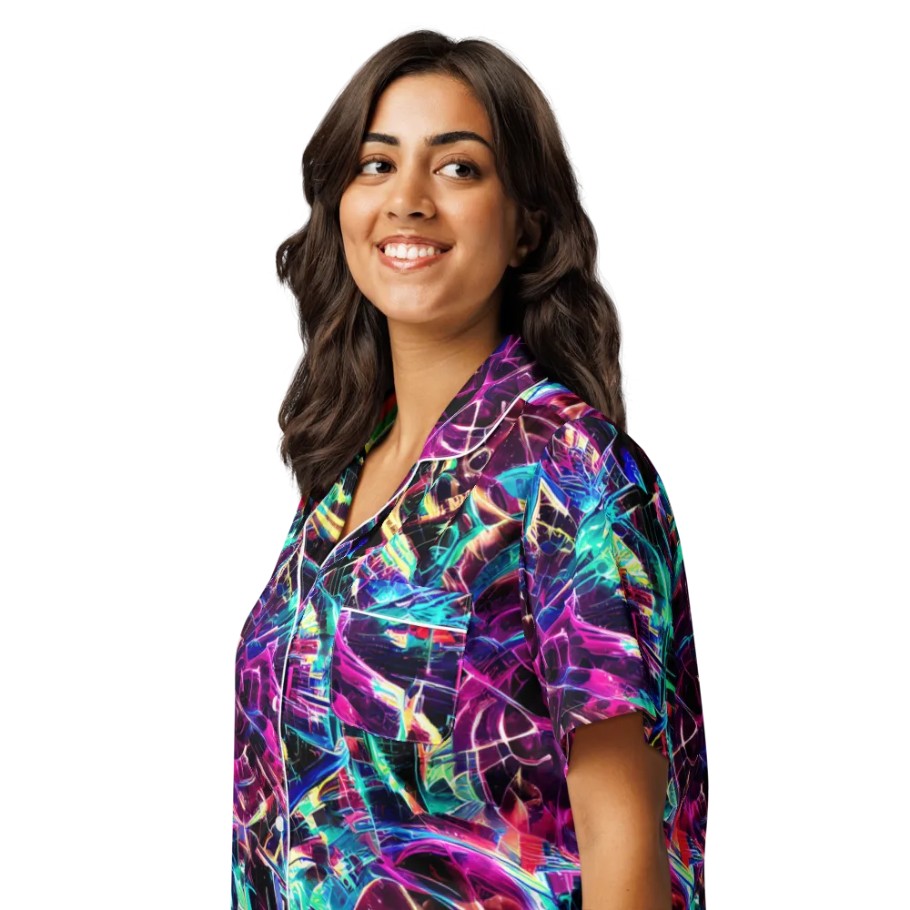 Plasma Pulse on Women's Short Sleeve Pajama Top — Left Front