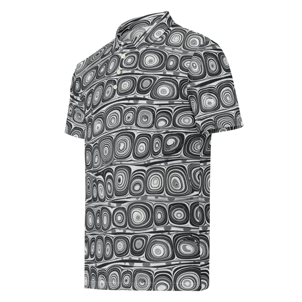 Monochrome Strata on Men's Slim Fit Polo Shirt — Left Front