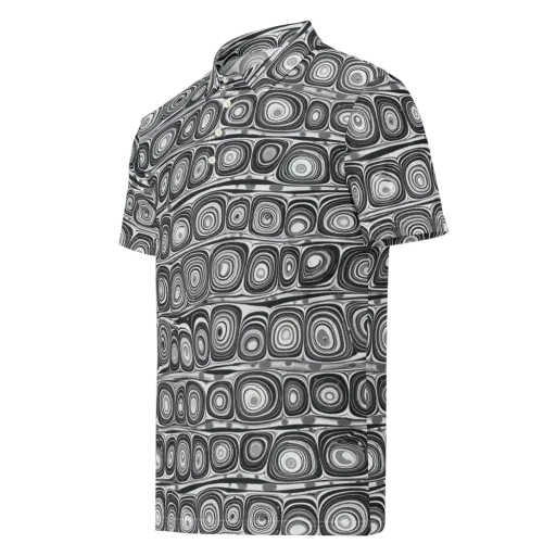 Monochrome Strata on a Men's Slim Fit Polo Shirt