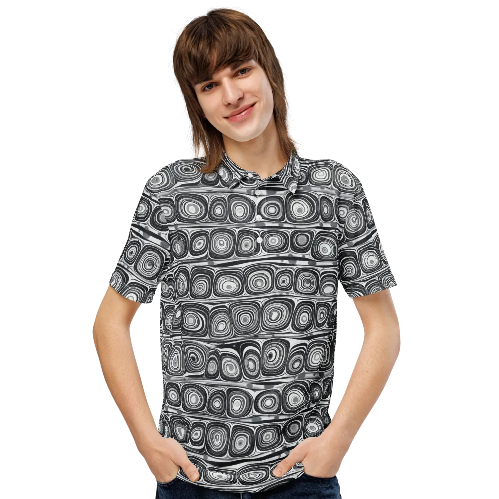 Monochrome Strata on Men's Slim Fit Polo Shirt — Front